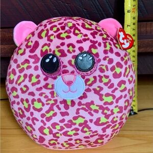 Ty Pink and Yellow Leopard Print Plush